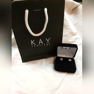 Center of Me Diamond Stud Earrings 1/5 ct tw 10K White Gold